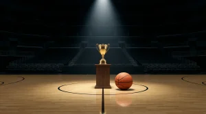 Bild des Pokals und des Basketballs