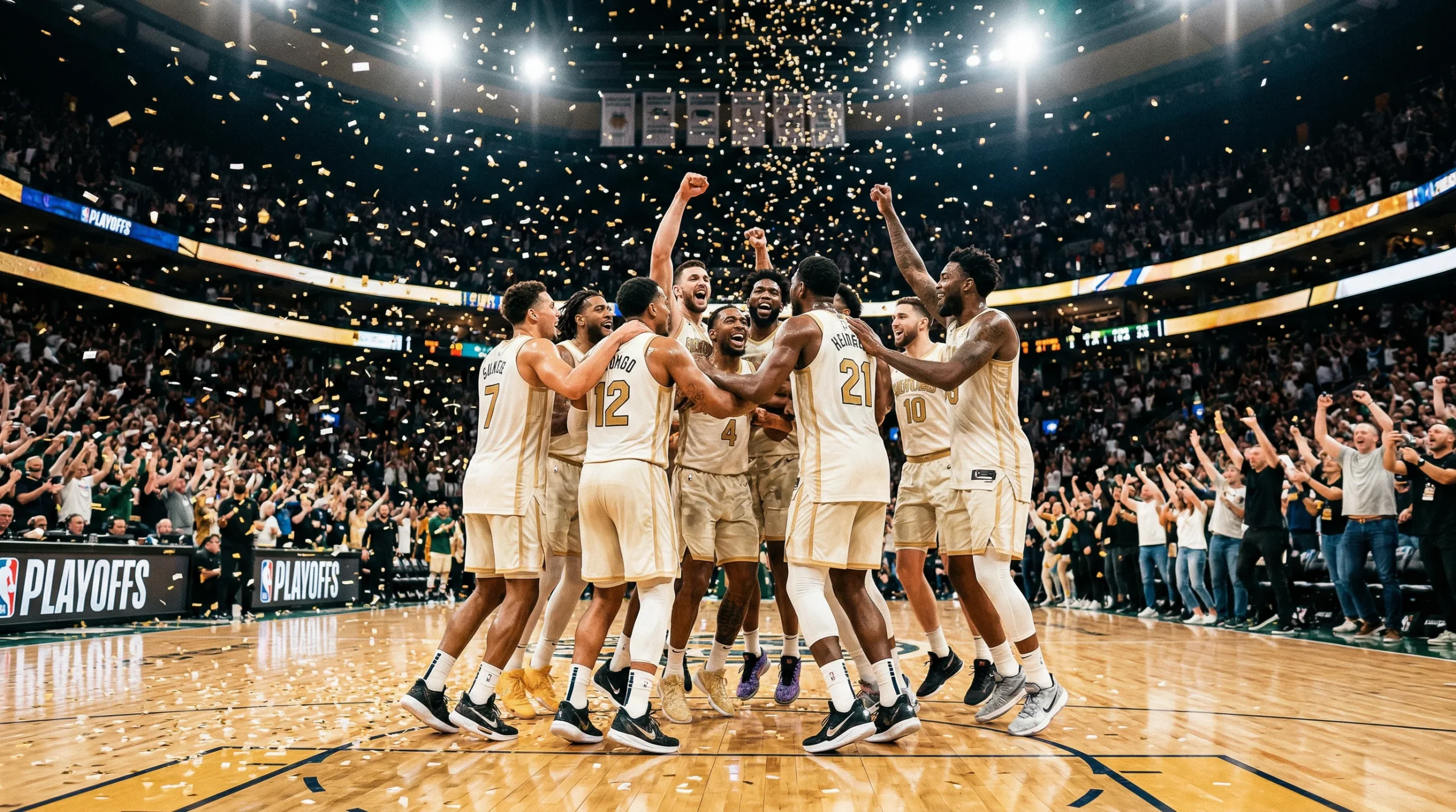 Bild von fröhlichen Basketballern